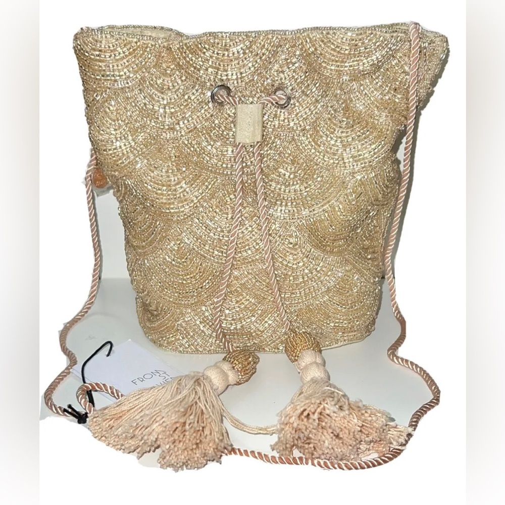 NWT From St. Xavier Nevada Drawstring Bag In Champagne MSRP $140